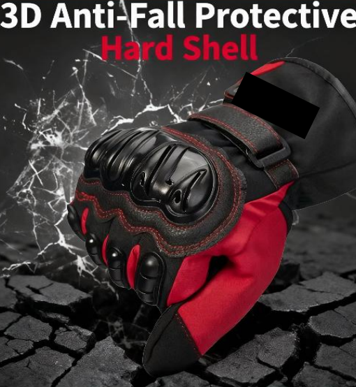 Motorcycle riding, skiing, autumn and winter gloves, winter style, warm, windproof, waterproof, thickened touch screen, outdoor hand protection wrist