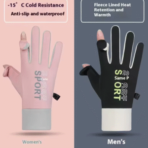 Winter thickened outdoor cycling gloves, windproof and splash-proof elastic open-toe cycling gloves for men and women