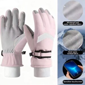 Winter ski gloves for women and men, windproof and snow-proof touch screen warm gloves, warm thickened gloves with wool, suitable for skiing and cycling