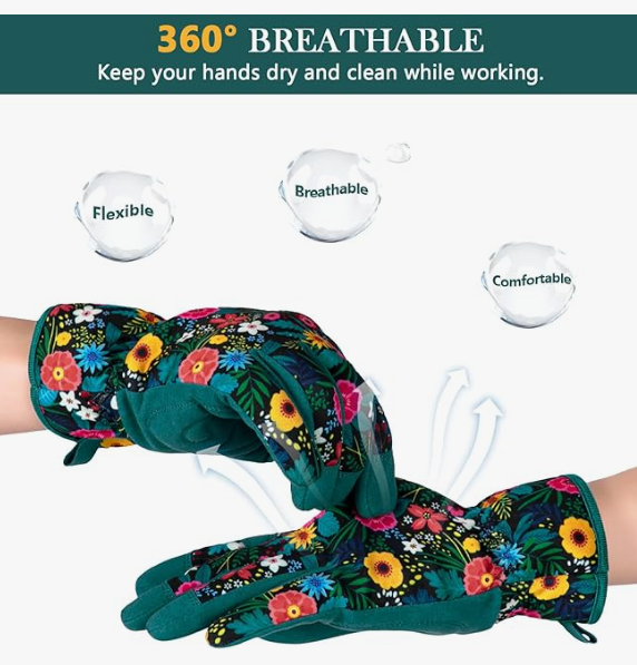 Ladies' gardening weeding work gloves, ladies' garden gloves, puncture-resistant and puncture-free, used for digging, planting and pruning - 图片 6