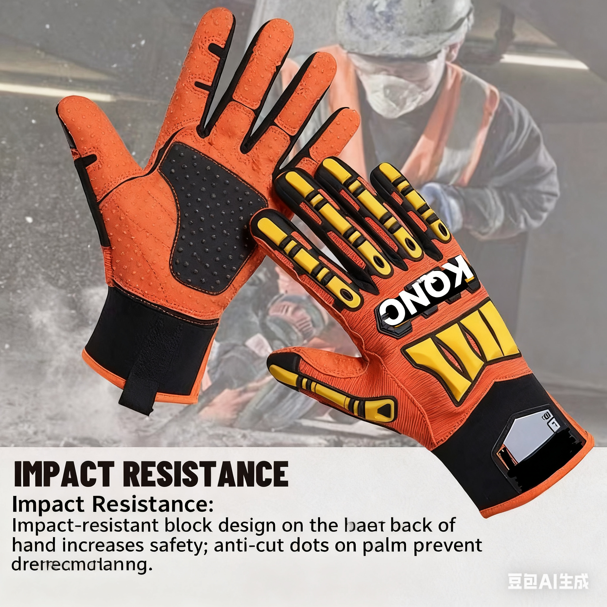 Wholesale TPR mechanical shockproof gloves for construction sites, mining rescue, anti-cutting and anti-crushing operations, and labor protection gloves - 图片 9
