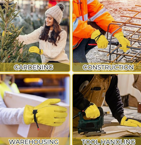 HANDLANDY winter work gloves for men and women, waterproof and heat-insulating genuine leather work gloves for cold weather - 图片 2