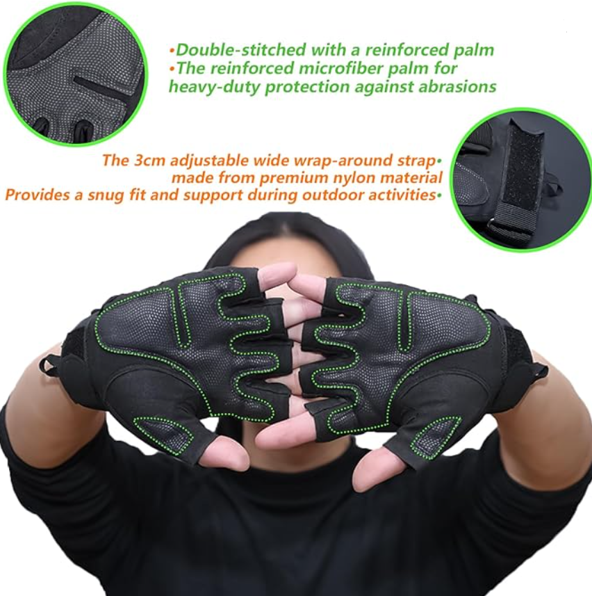 Tactical fingerless gloves are breathable, anti-slip and impact-resistant, making them suitable for outdoor cycling, motorcycle riding and rock climbing - 图片 4