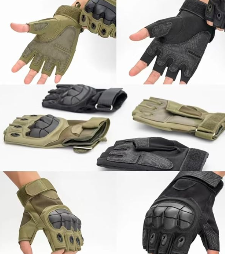 Tactical fingerless gloves are breathable, anti-slip and impact-resistant, making them suitable for outdoor cycling, motorcycle riding and rock climbing - 图片 3