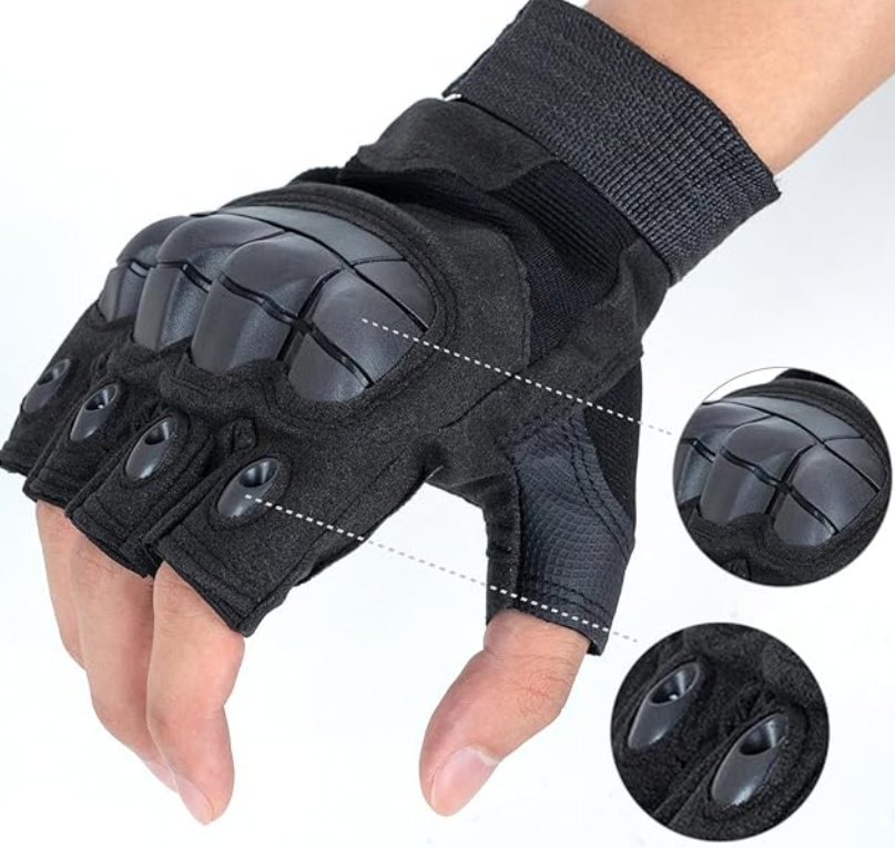 Tactical fingerless gloves are breathable, anti-slip and impact-resistant, making them suitable for outdoor cycling, motorcycle riding and rock climbing - 图片 2