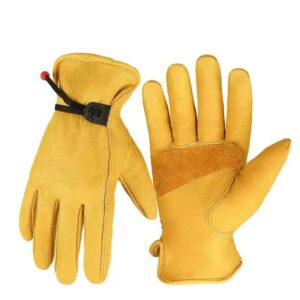 HANDLANDY winter work gloves for men and women, waterproof and heat-insulating genuine leather work gloves for cold weather