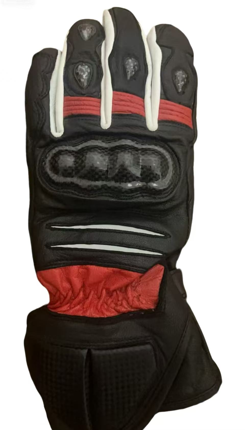 Leather Motorcycle Gloves for MenCarbon Fiber Knuckle Protection,Motorbike Powersports, Dirt Bike.Touchscreen Gloves for Men and Women,Guantes para Moto.